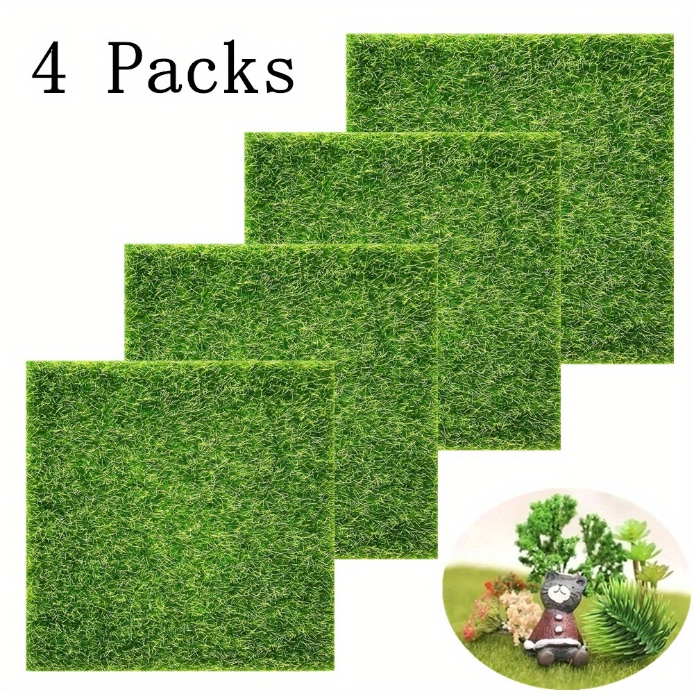 Yirong In Stock Turf Grass Create A Miniature Garden Oasis With 4 Packs Of 6x6 Artificial Grass For Crafts & Dollhouses!