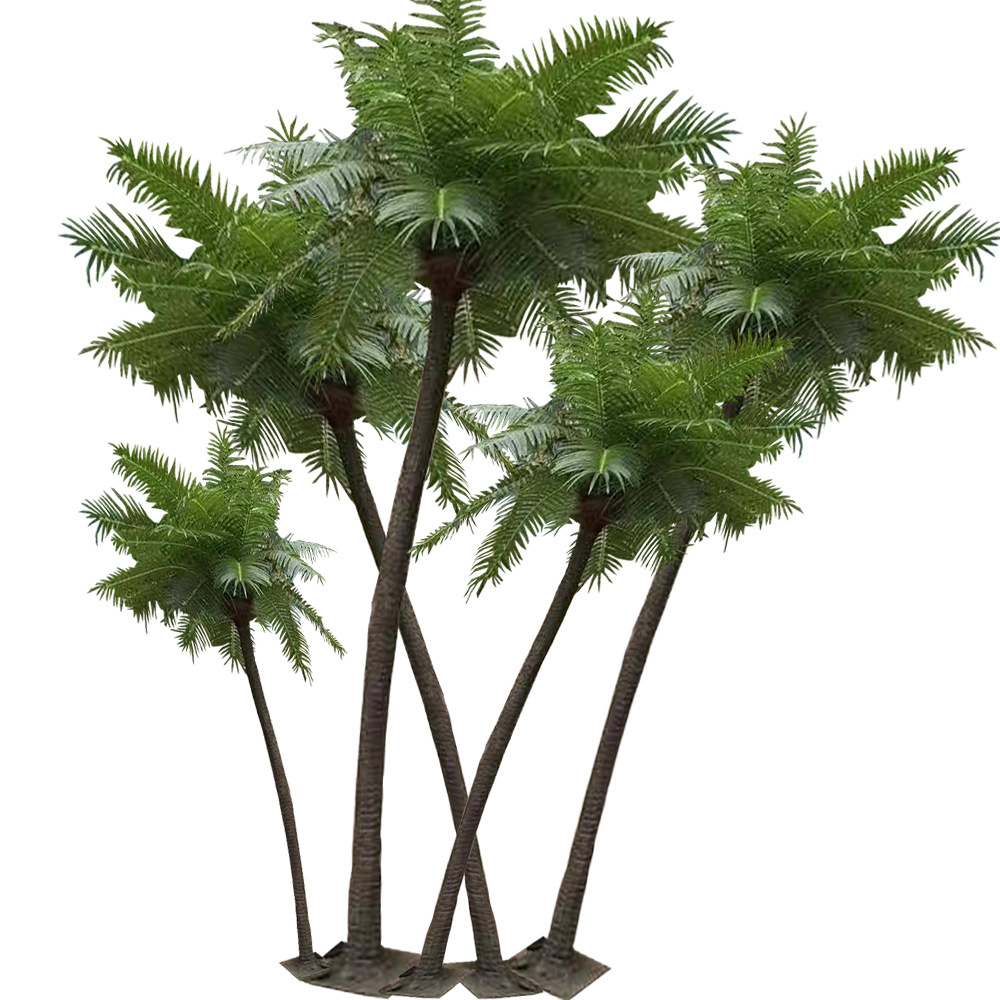 High Simulation Big Fake Plants 3/4/5/6/7/8 Meters High Outdoor large Artificial Coconut Palm Tree For Home Garden Coastal Decor