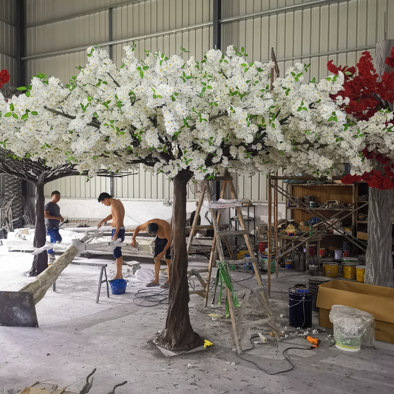 Customize Artificial Plant Flower Branches Cherry Blossom Tree Artifical Sakura Wedding Trees White Tree