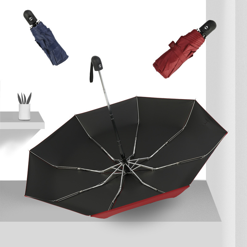 Portable Mini 50% Fold 8-Bone Sun Umbrella with Full-Automatic Sunshade UV Protection Business Style Customizable Logo Printing