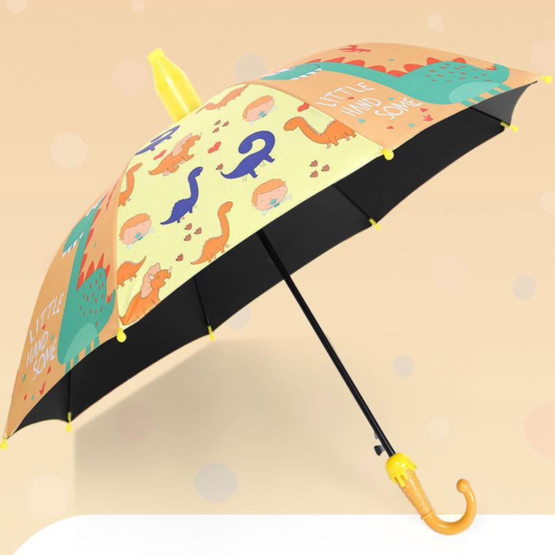 Cute Cartoon UV-Proof Waterproof Sunscreen Umbrella Black Rubber Cover with Custom Logo Printing for Children's Advertising