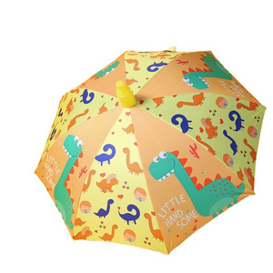 Cute Cartoon UV-Proof Waterproof Sunscreen Umbrella Black Rubber Cover with Custom Logo Printing for Children's Advertising