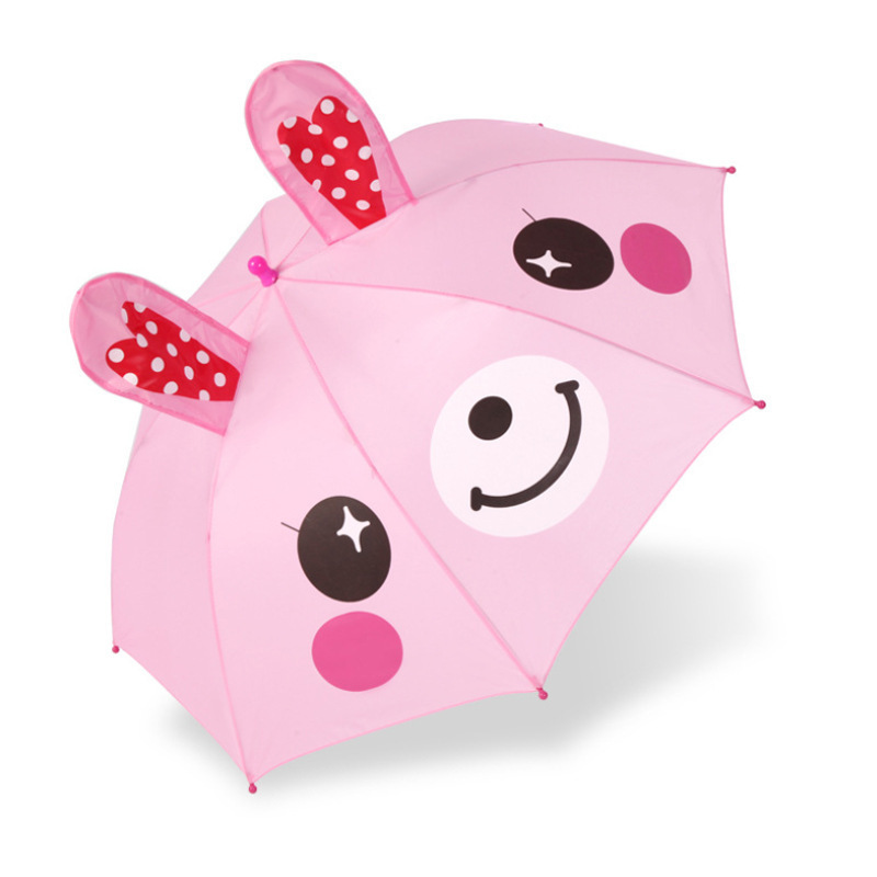 3D Cute Cartoon Animal Ears Umbrella for Children Dual-Use Rain-Proof Sunscreen with Custom Logo Printing