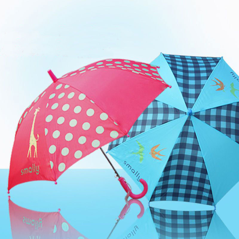 Children's New Automatic Open Business Umbrella Long Handle Animal Cartoon Pattern Design Sunny Rainy Days Customizable Logo