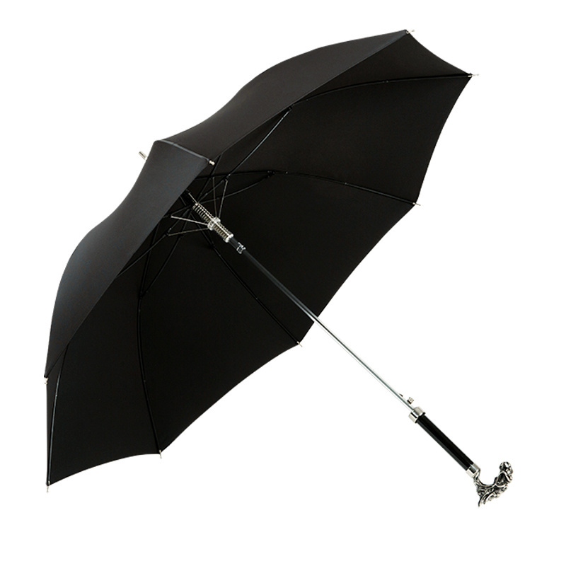 Chinese Dual-Purpose Business Golf Straight Lever Umbrella Automatic Sunscreen Rain Protection Gentleman's Scepter Rainy Days