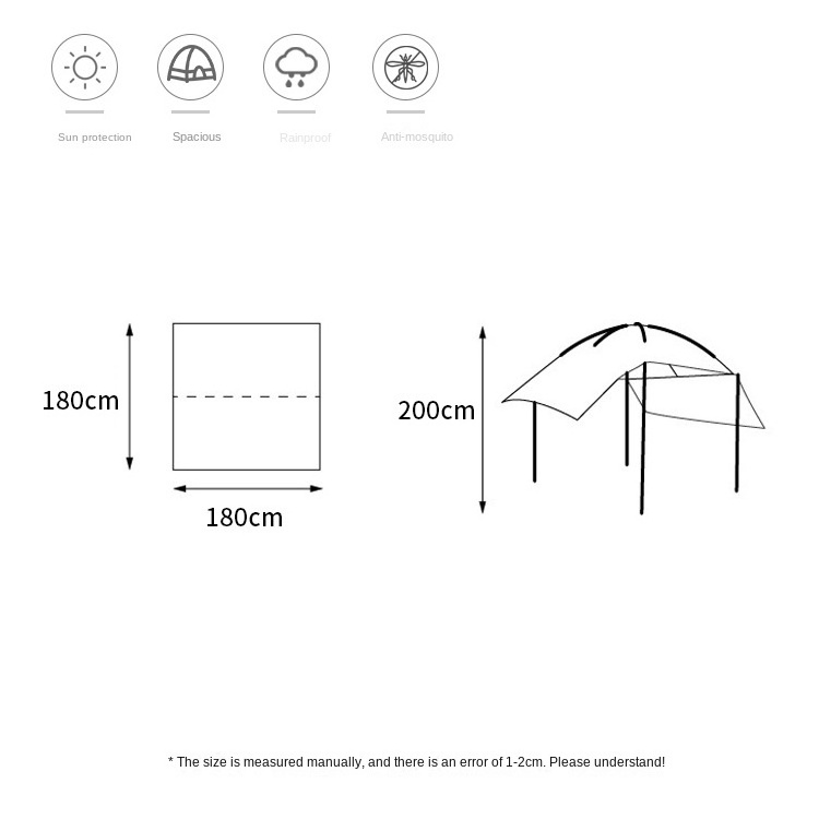 Outdoor Camping Travel Tent Multifunctional Inflatable Car Tail Tent Rainproof and Windproof Car Rear Canopy for Various Models