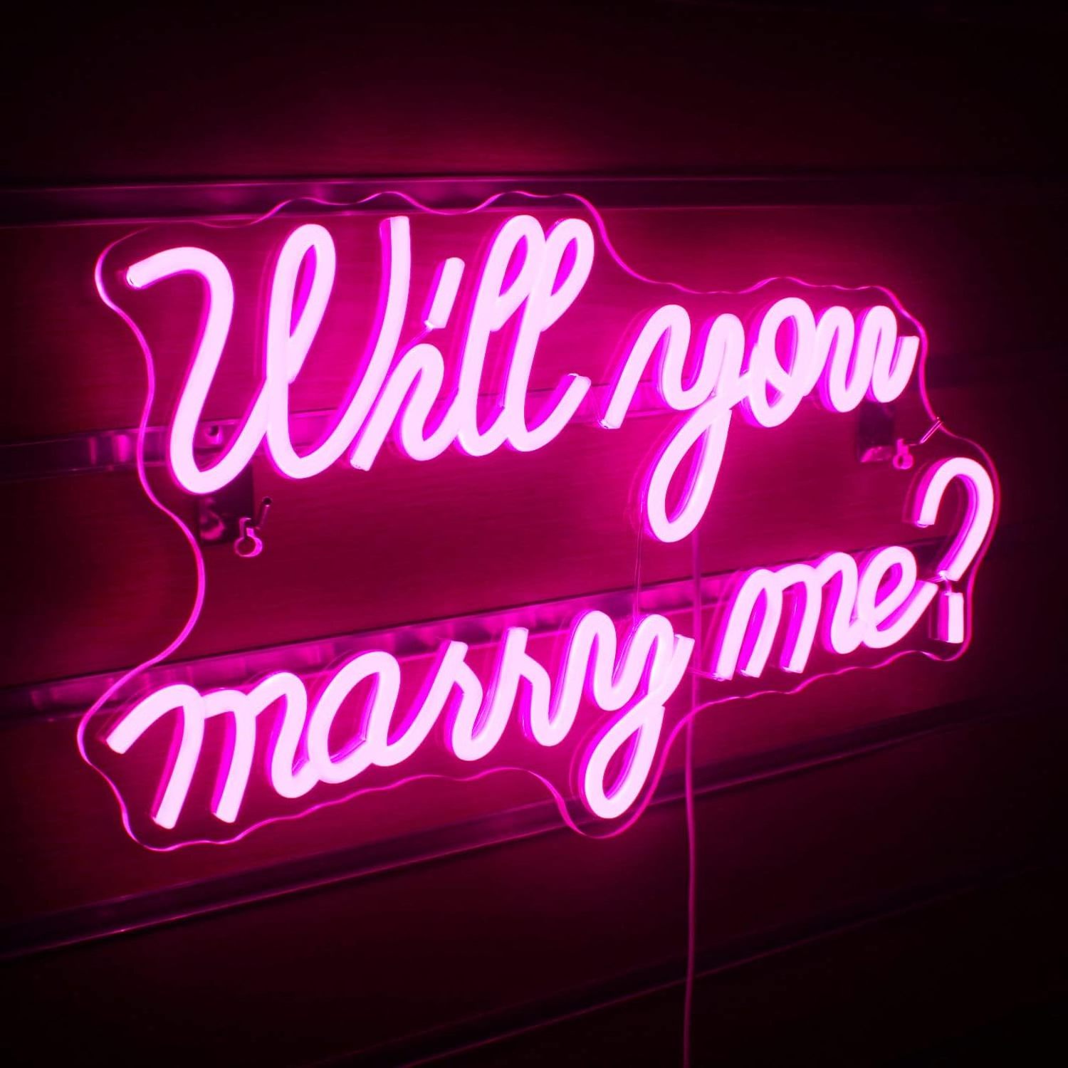 Will You Marry Me Acrylic Neon Sign Wall-Mounted Neon Arts Personalized Fast Shipping Wedding Proposal Decor Custom Neon Sign