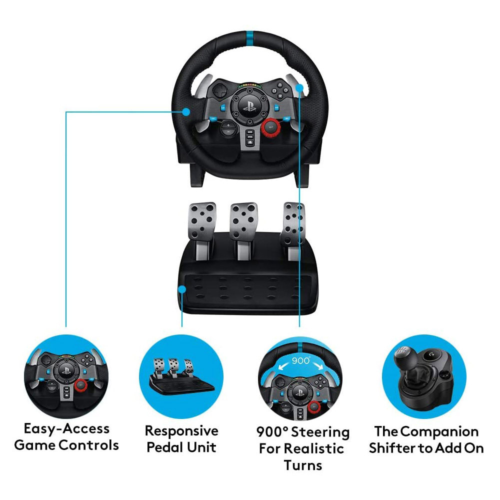 Logitech G29 Driving Force Racing Wheel with Pedal for PS3 PS4 and PC