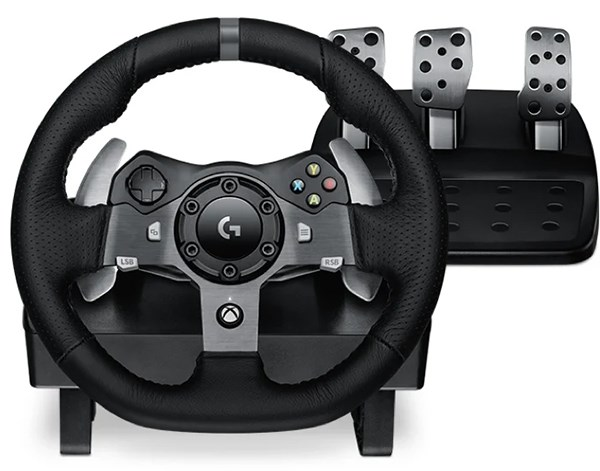 Logitech G920 Driving Force Racing Wheel and Floor Pedals, Real Force Feedback, Stainless Steel Paddle