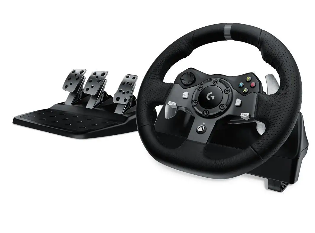 Logitech G920 Driving Force Racing Wheel and Floor Pedals, Real Force Feedback, Stainless Steel Paddle