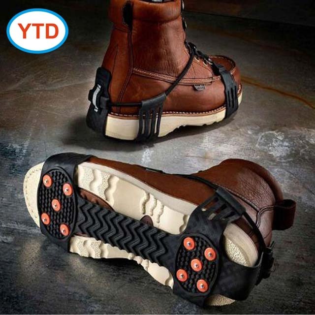 Work Boots Ice Hook Shoes Claw Walk Ice Grippers With Snow Spikes