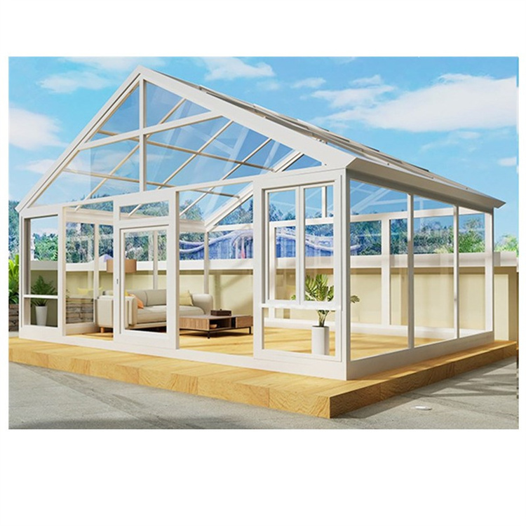 Y-TOP 2023 New design flat roof extendable sunroom glass sunroom glass garden house sunrooms