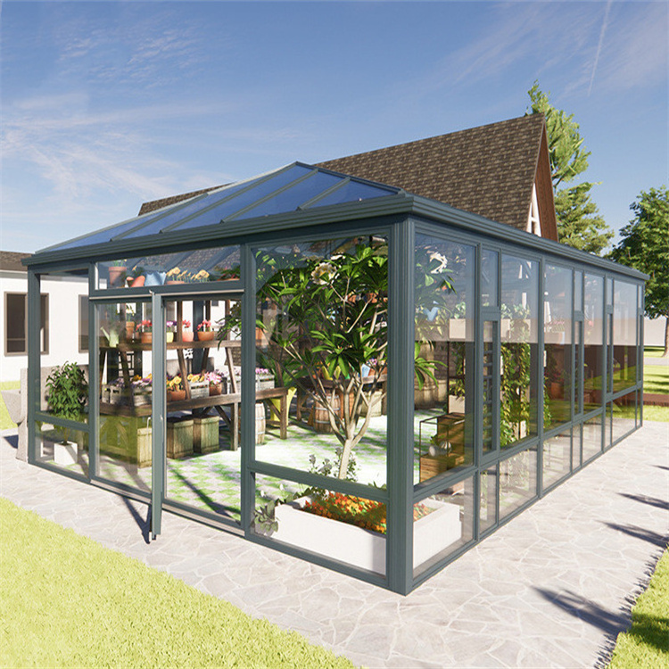 Y-TOP 2023  Impact resistance aluminium sunroom extendable free standing sunroom solarium sunroom