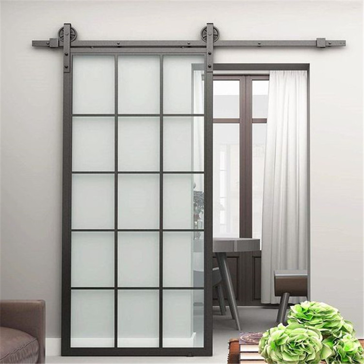 Y-TOP 2023 kit soundproof interior barn door track hanging double sliding barn door hardware pocket sliding patio door