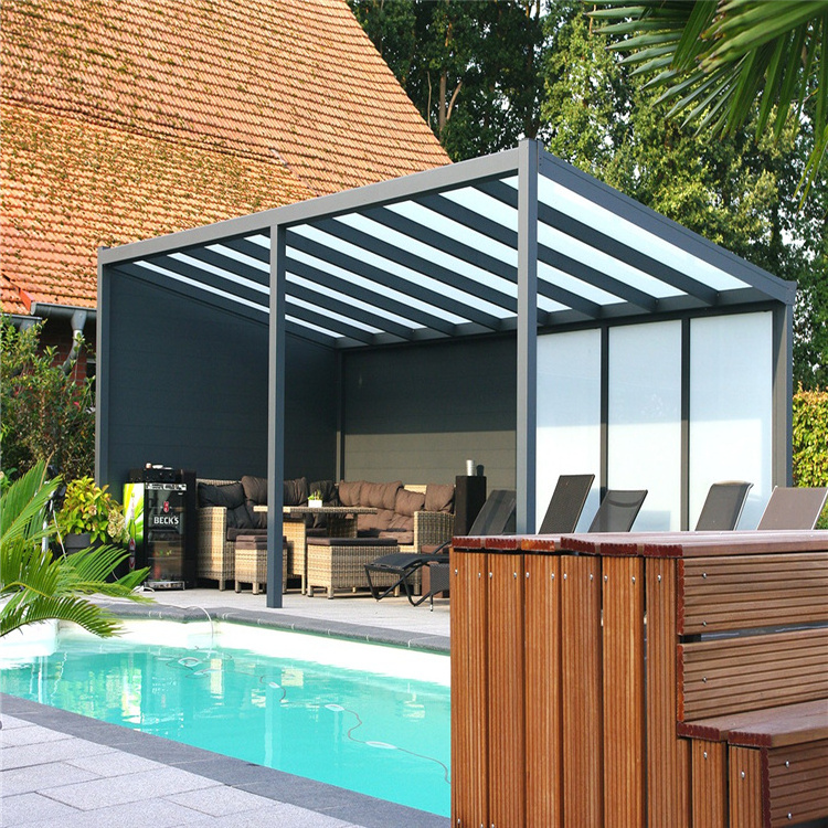 Y-TOP 2023 Electric swimming pool retractable roof gazebo with retractable roof terrace retractable roof