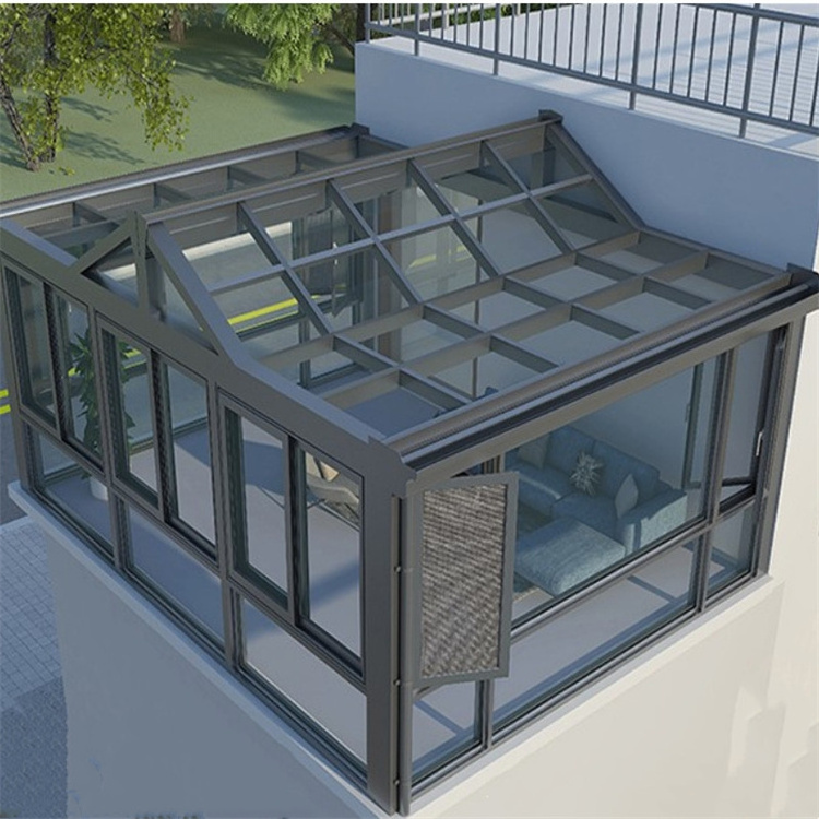 Y-TOP Extendable sunrooms glass houses aluminium building steel structure glass prefabricated house sun room glass house outdoor