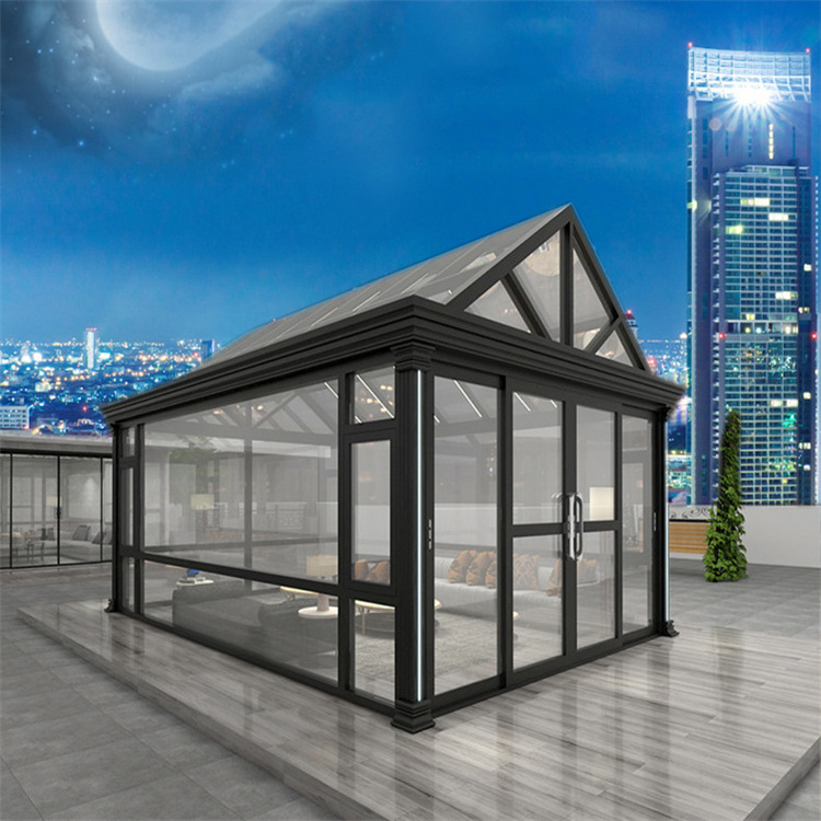 Y-TOP Extendable sunrooms glass houses aluminium building steel structure glass prefabricated house sun room glass house outdoor