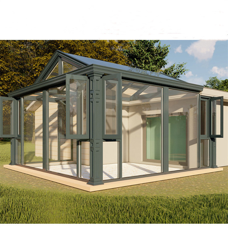 Y-TOP 2023 New design flat roof extendable sunroom glass sunroom glass garden house sunrooms