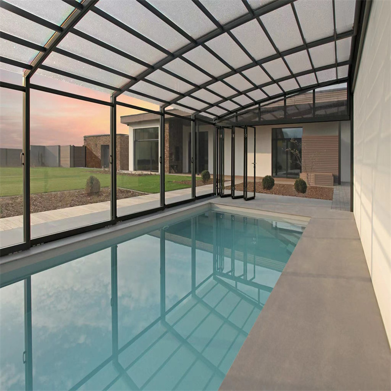 Y-Top 2024 Retractable Sunrooms Large Glass Swimming Pool Enclosures Prefabricated Sunrooms