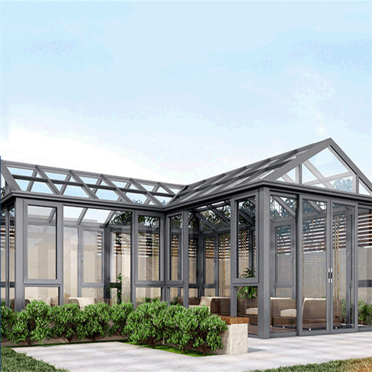 Y-TOP Extendable sunrooms glass houses aluminium building steel structure glass prefabricated house sun room glass house outdoor