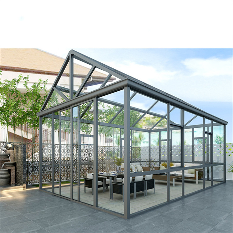 Y-TOP 2023 Latest design insulated glass greenhouse sunroom houses aluminium sunroom sunrooms for sale