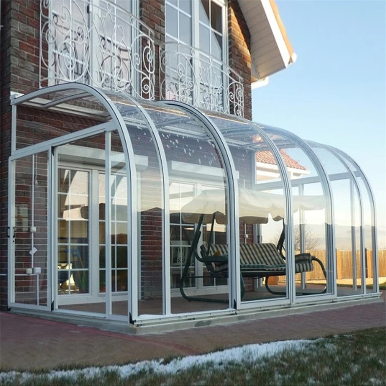 Y-TOP 2024 Free Standing Sunroom Enclosure Kits Mobile Roof Cover 4 Season Retractable Sunroom