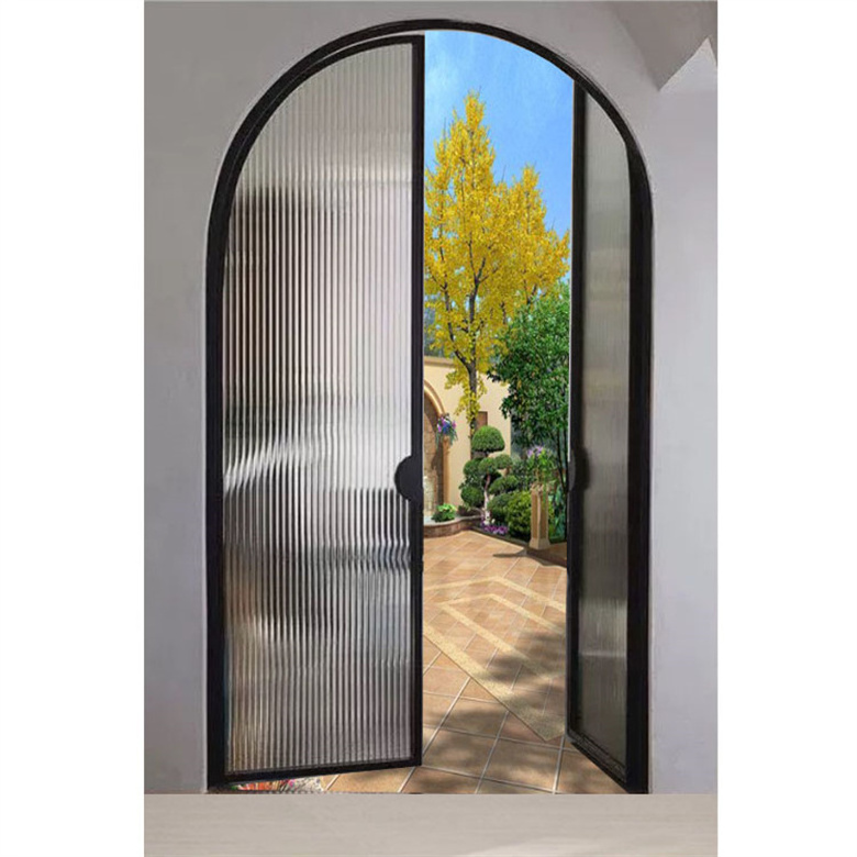 Y-TOP 2024 Factory Direct Supply Wrought Iron Double Entry Doors Interior Screen Door Arched Exterior Door With Glass