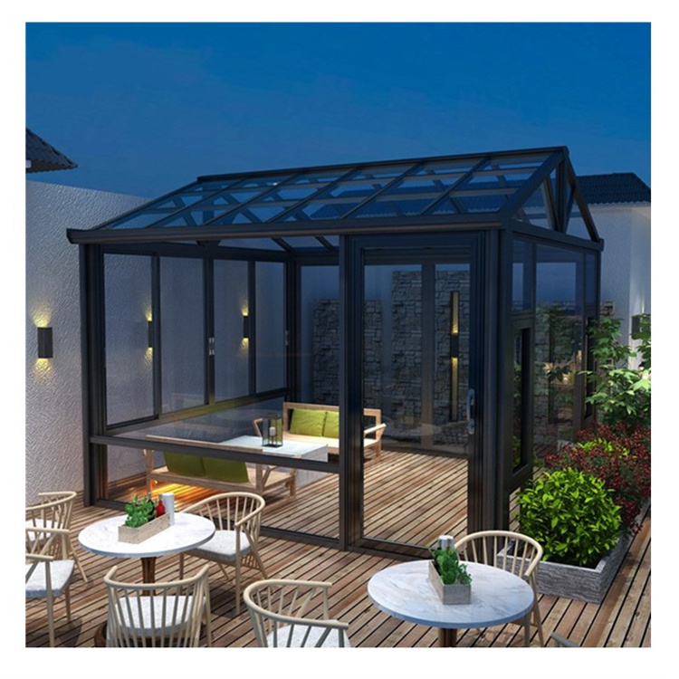 Y-TOP 2023 Latest design insulated glass greenhouse sunroom houses aluminium sunroom sunrooms for sale