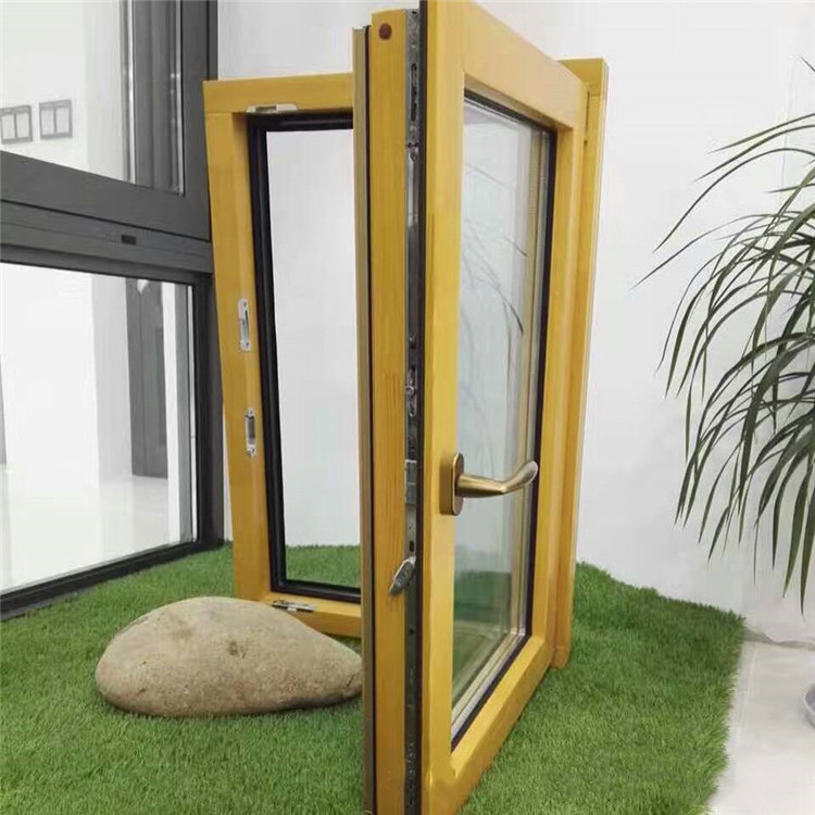 Y-TOP 2023 Soundproof wooden sliding window design wood aluminium windows aluminum clad wood windows for house