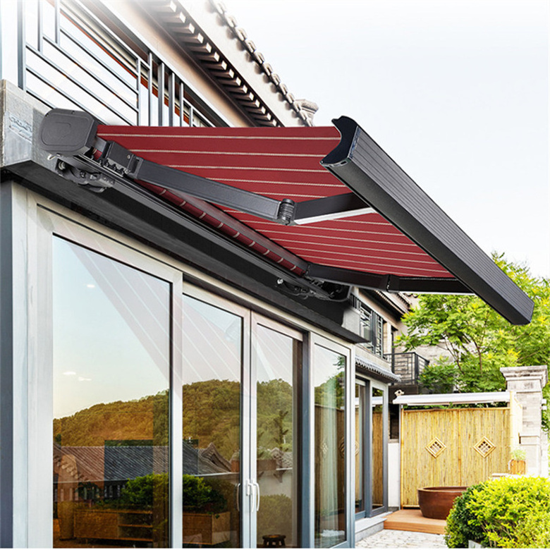 Y-TOP 2024 High Strength Custom Size cassette retractable awning Folding Arm Awning Aluminium Alloy motorized awning