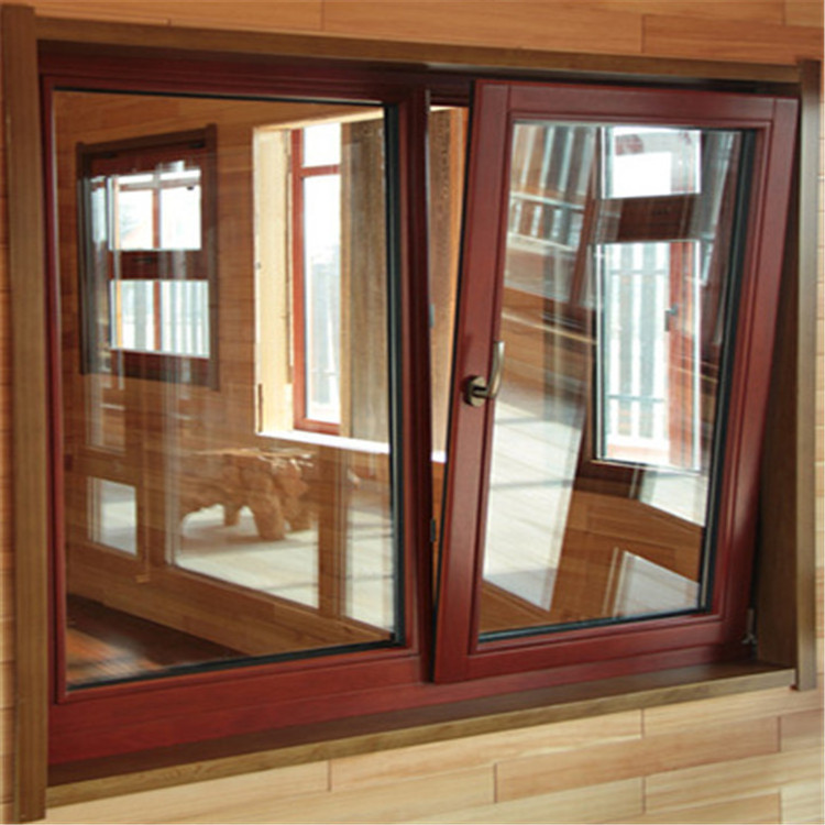 Y-TOP 2023 Soundproof wooden sliding window design wood aluminium windows aluminum clad wood windows for house