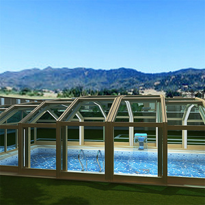 Y-Top 2024 Retractable Sunrooms Large Glass Swimming Pool Enclosures Prefabricated Sunrooms