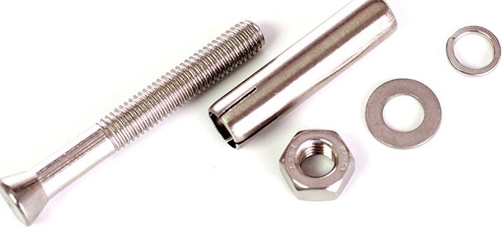 with type S clip with din125 washer Standard type of stainless steel wedge anchor  bolts