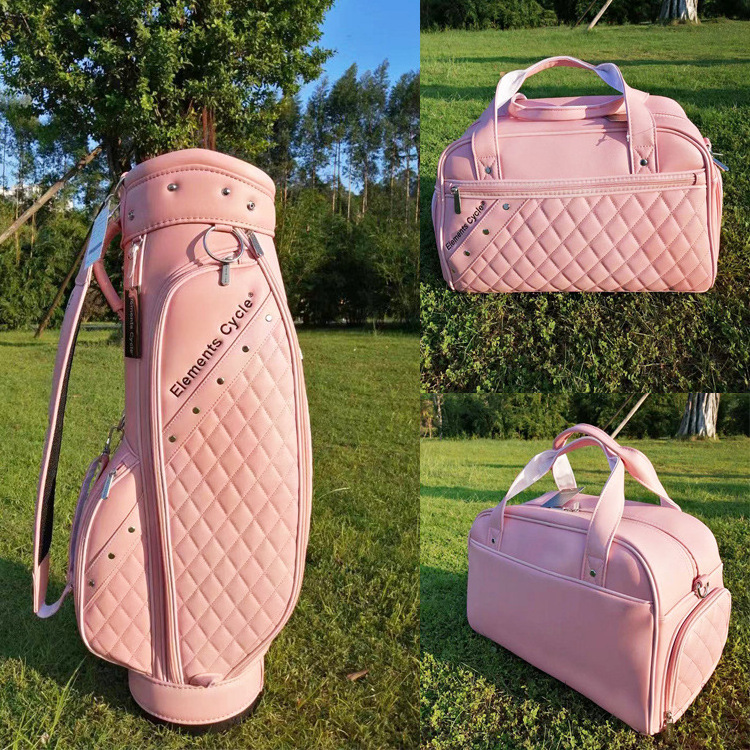 Golf Macaroon Pink Green Colors Womens Waterproof Travel Golf Clubs Bag Custom PU Leather Tour Golf Bags