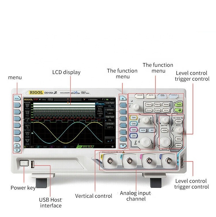 DS1054Z 50MHz Digital Oscilloscope 4 Analog Channels 50MHz Bandwidth 12Mpts Memory Digital Scopemeter