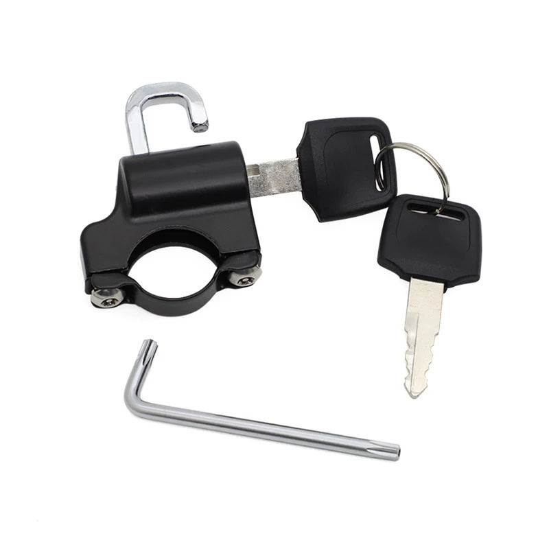 Motorcycle Helmet Lock Rustproof Metal Helmet Lock for Electric Motorbikes Scooters Bikes