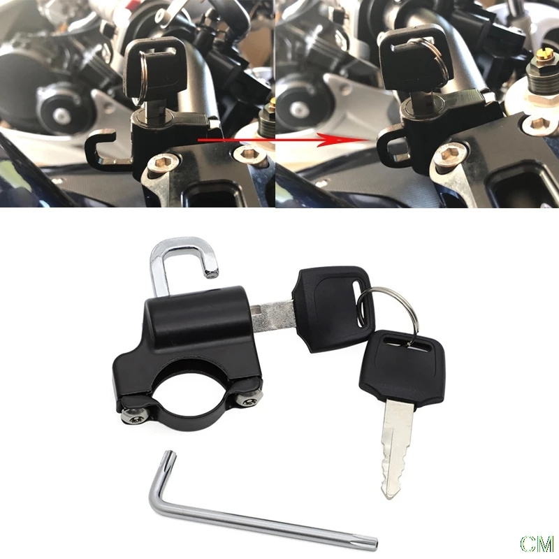 Motorcycle Helmet Lock Rustproof Metal Helmet Lock for Electric Motorbikes Scooters Bikes