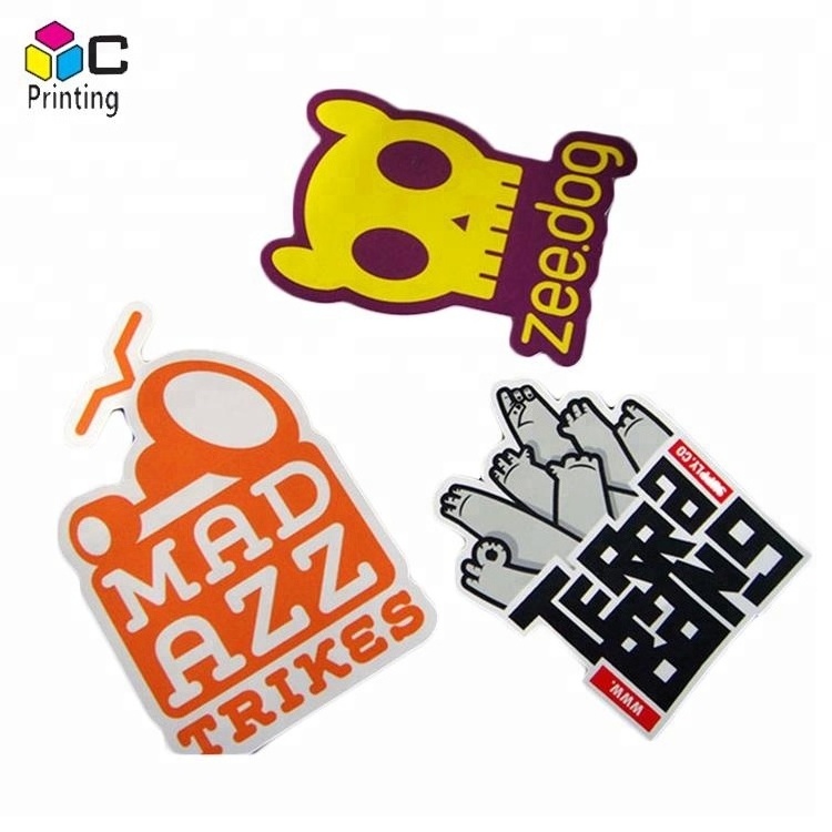 Custom designs Printing Mixed style acceptable Waterproof outdoor UV resistant Die Cut Logo Stickers Adhesive PVC vinyl Sticker