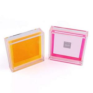 5x7 Neon Orange Neon Pink Desktop Acrylic Frame Fluorescent Lucite Base Box Shadow Frame Magnetic Floating Cadre Photo Frames