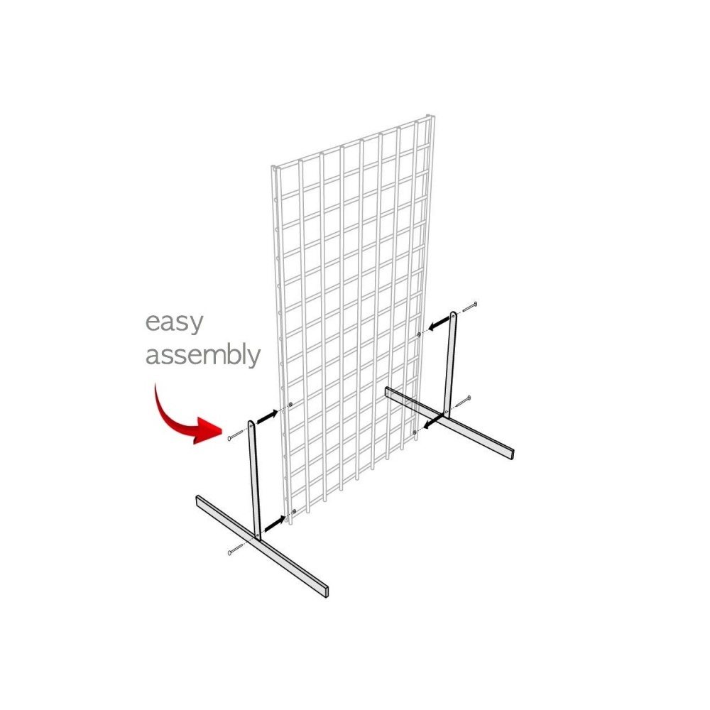 T-Base Grid Display Units 2' X 6' Gridwall Panel Tower Floorstanding Retail Merchandise Show Rack