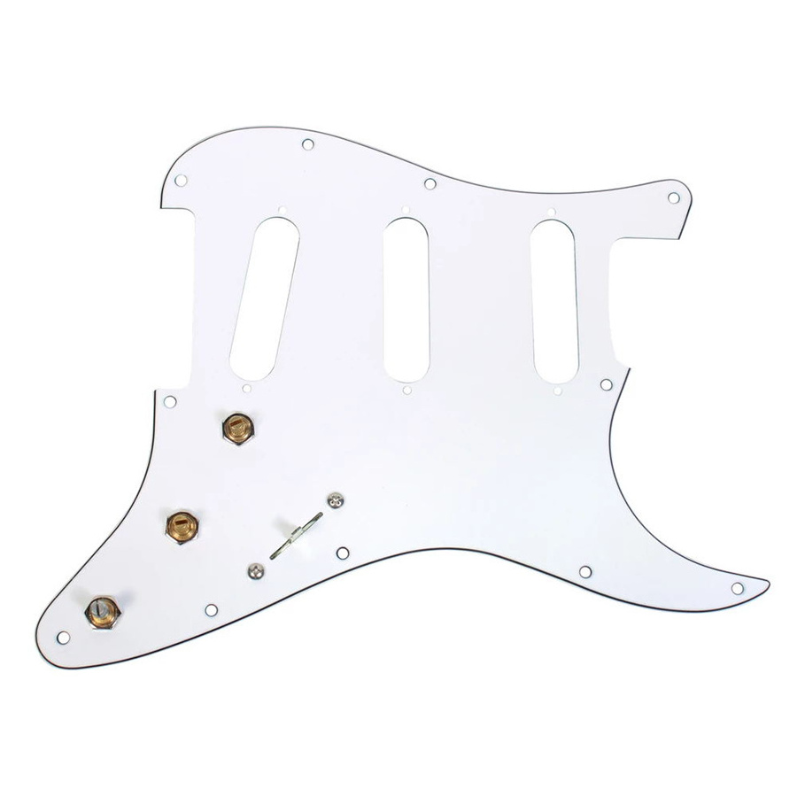 FD Strat Guitar Pickguard White Perspex SSS 11 Holes Acrylic Guitar Scratch Plate