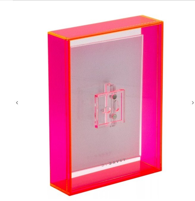 5x7 Neon Orange Neon Pink Desktop Acrylic Frame Fluorescent Lucite Base Box Shadow Frame Magnetic Floating Cadre Photo Frames