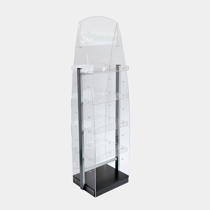 Transparent Lucite Handbag Shoes Display Stand Custom Acrylic Ladder Display Shelving