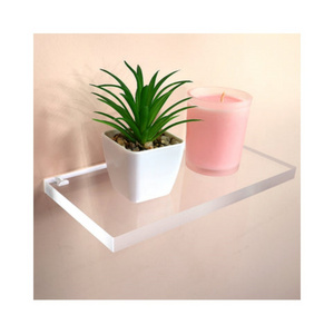 1/2" Thick Acrylic Wall Shelves Clear Perspex Collectibles Storage Stand Small Plants Decorations Display Holder