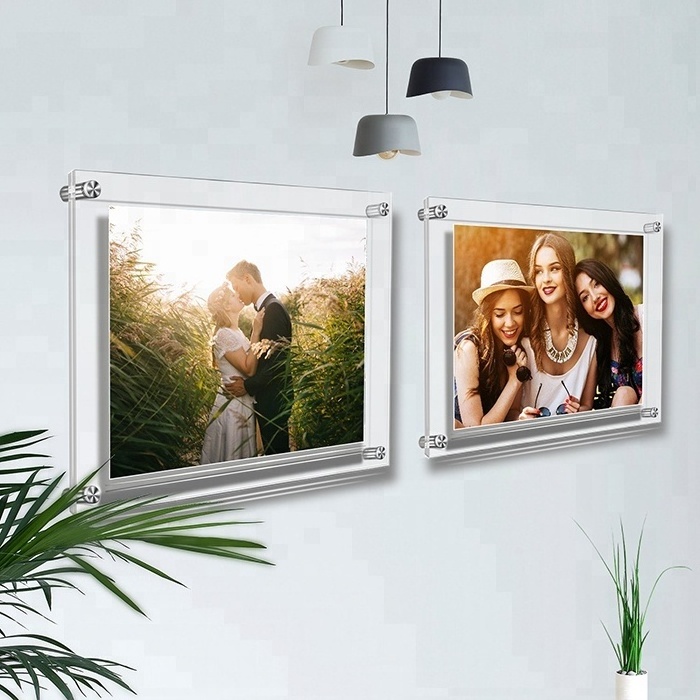 Dual-Purpose Counter Acrylic Certificate Frame Double Panel Clear Front Black Back A4 Acrylic Photo Wall Frame