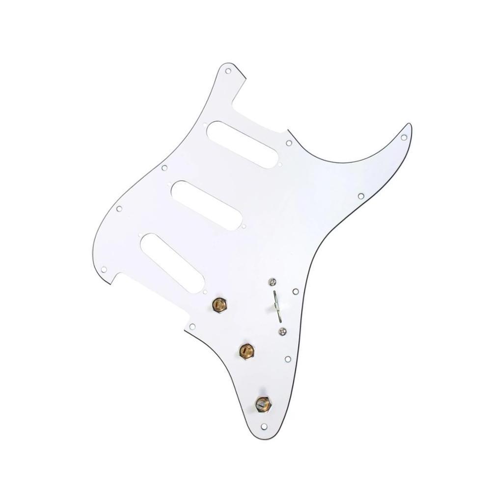 FD Strat Guitar Pickguard White Perspex SSS 11 Holes Acrylic Guitar Scratch Plate