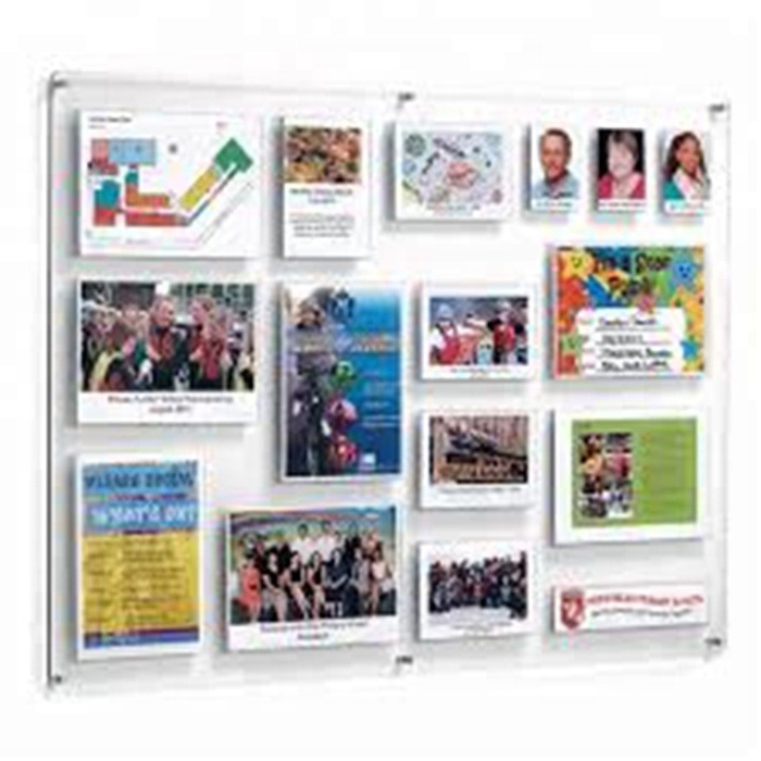 6 Pocket Wall Mount Poster Panels White Acrylic Frames