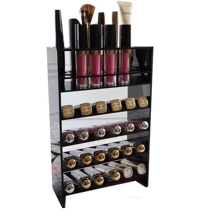 Customized Made 3-tier Acrylic Lipstick Display Stand Big Capacity Acrylic Lipgloss Holder