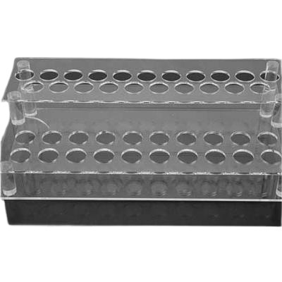 2 Layers Metal Test Tube Rack Detachable Syringe Storage Holder Clear Black Acrylic Reagent Vial Rack for Lab and Hospital