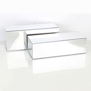 Rectangle Acrylic Mirror Jewelry Display Risers Acrylic Silver Necklace Display Cube